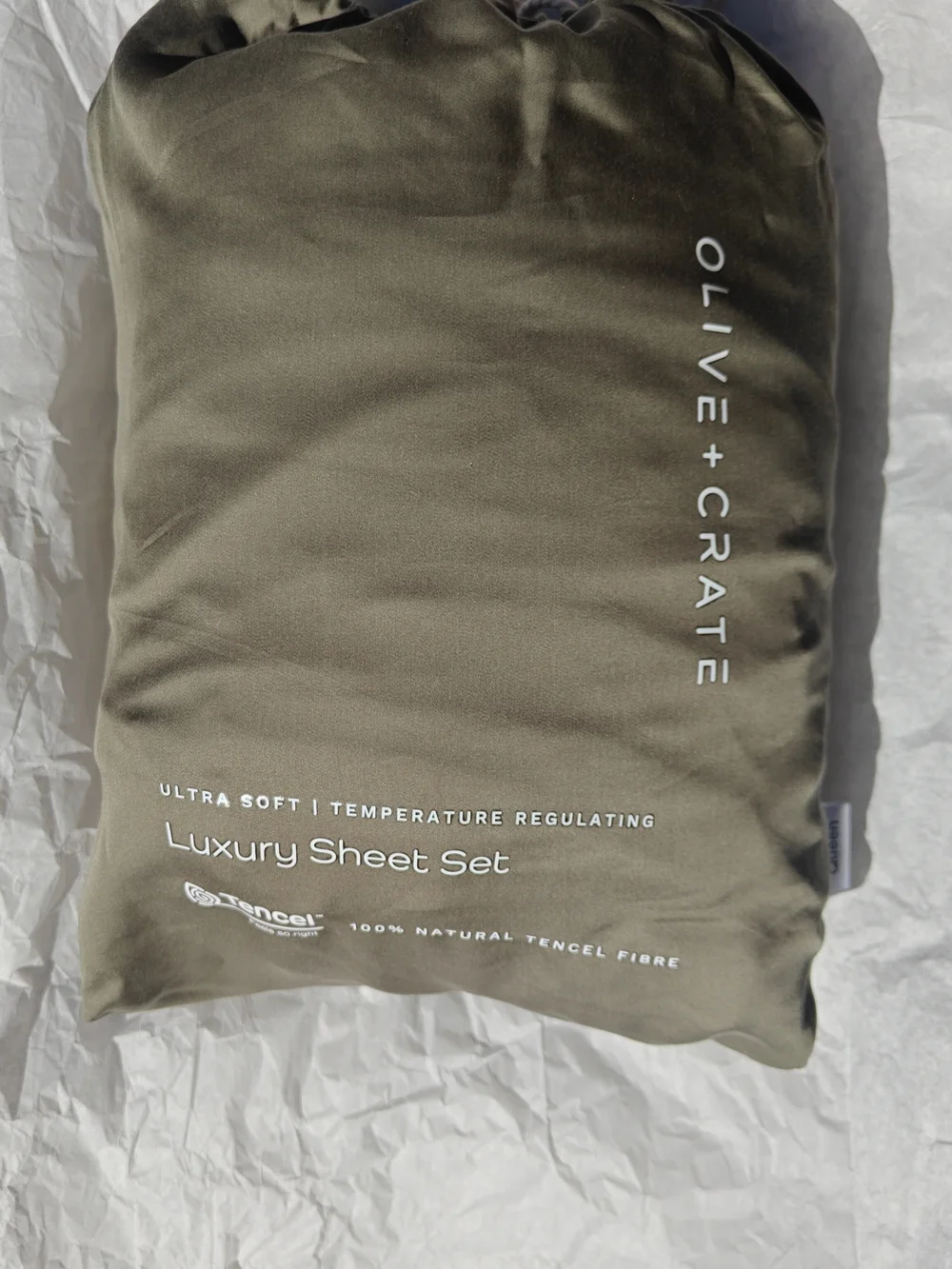 Olive Crate 100% Eucalyptus TENCEL Cooling - QUEEN Sheet Set 4pc Moss